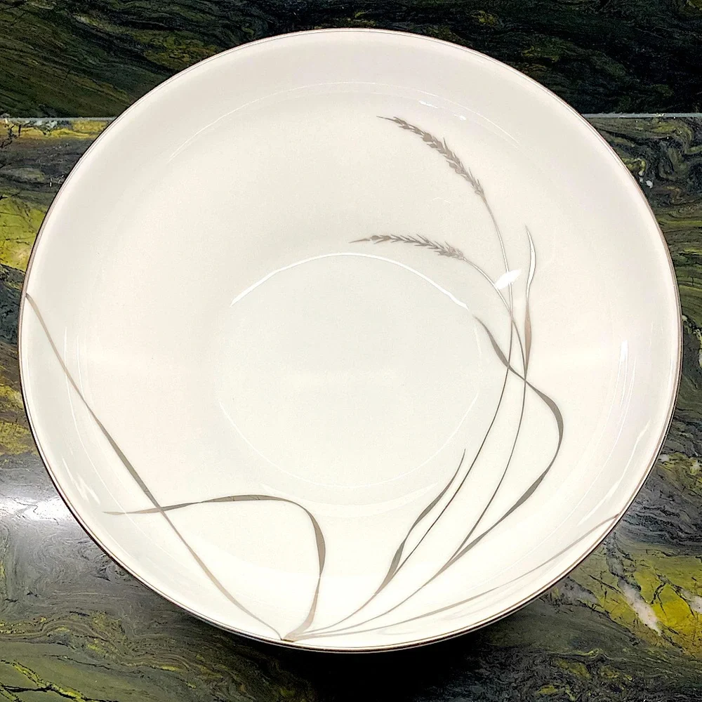 Rosenthal Vegetable Bowl Platinum Wheat Elegant White Bowl Gray Grass Design